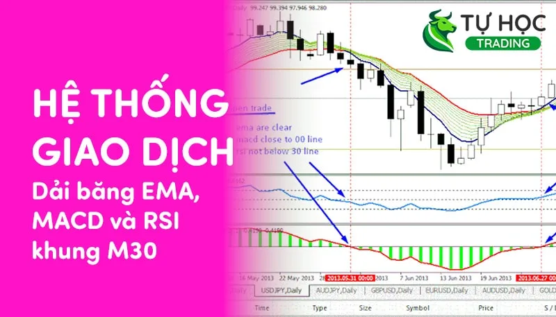 Hệ Thống Giao Dịch Dải Băng EMA MACD RSI